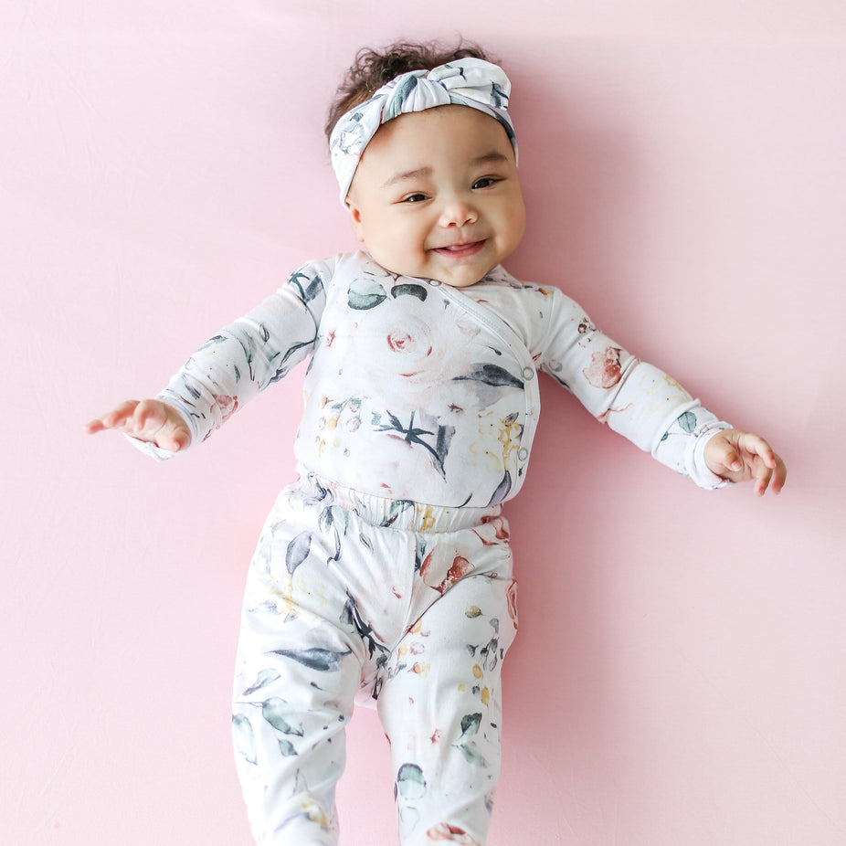 Posh-Peanut-Viscose-Bamboo-Stay-dry-fabric-reliably-chic-and-perfectly-practical-uniquely-designed-of-a-kind-pink blossom kimono set matching head band head wrap