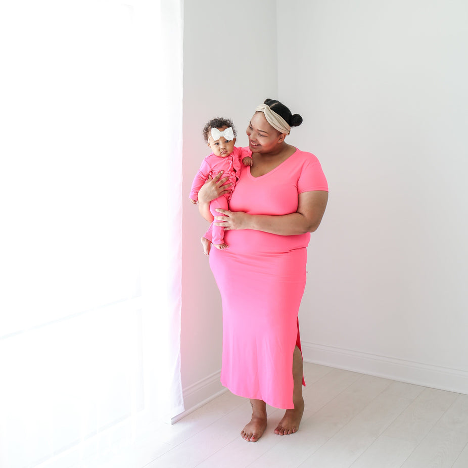 Neon Pink Mommy Maxi Dress