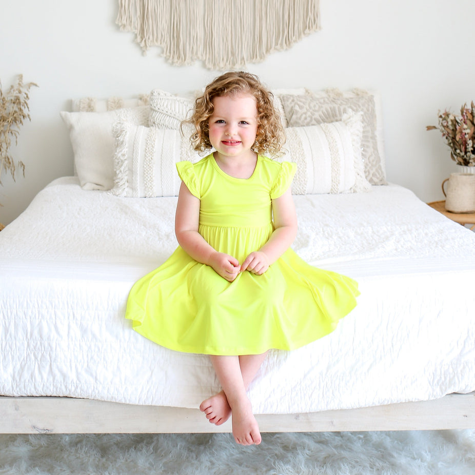 Neon Yellow Twirl Dress