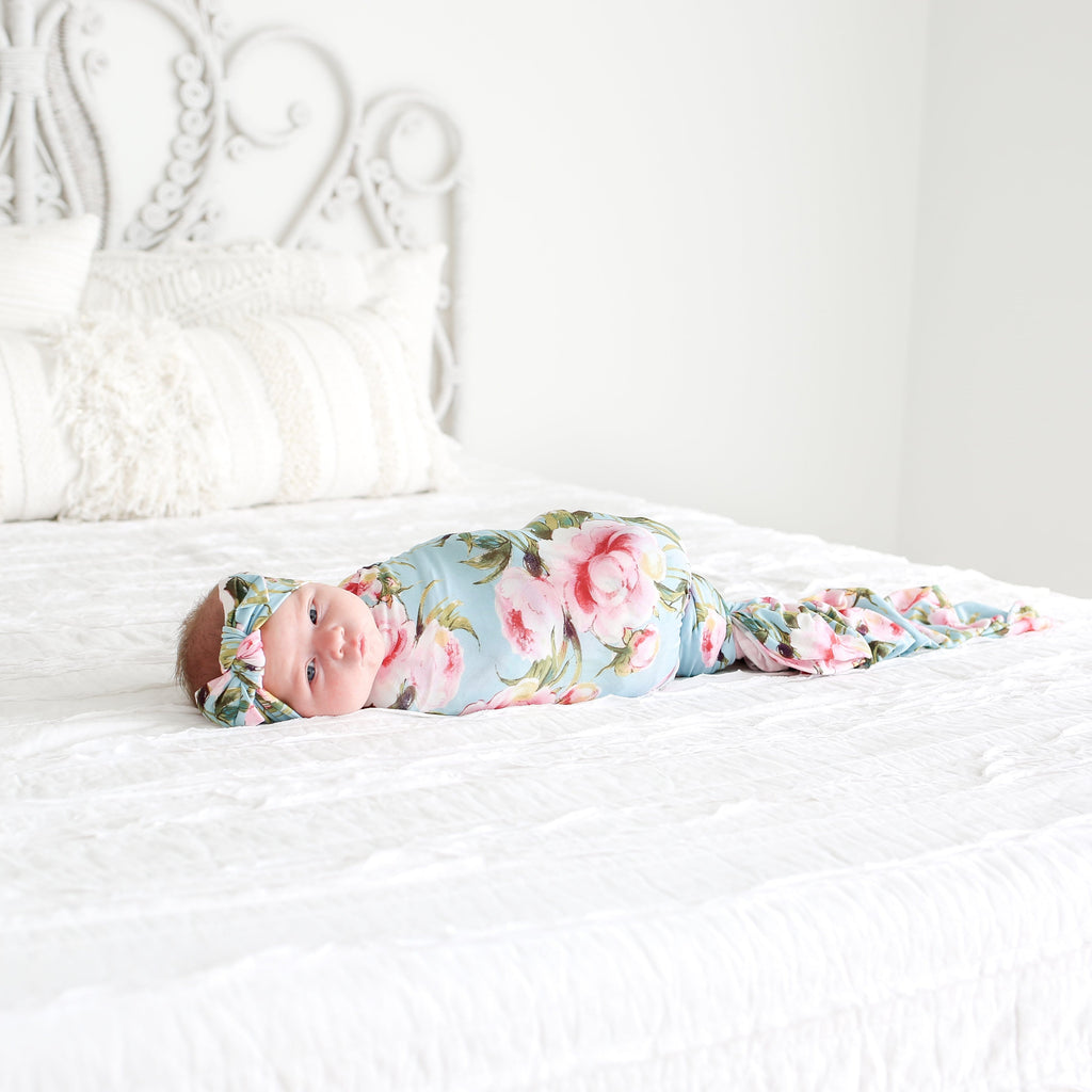 Carolina Floral Swaddle Headband Set