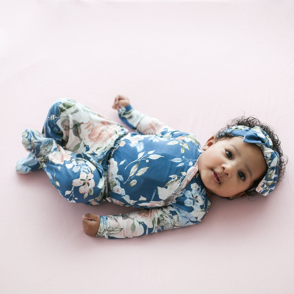 Posh-Peanut-Viscose-Bamboo-Stay-dry-fabric-reliably-chic-and-perfectly-practical-uniquely-designed-of-a-kind-blue rose kimono set with matching headband headwrap