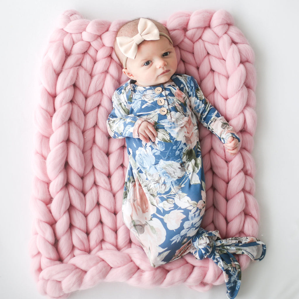 Posh-Peanut-Viscose-Bamboo-Stay-dry-fabric-reliably-chic-and-perfectly-practical-uniquely-designed-of-a-kind-blue rose knotted gown