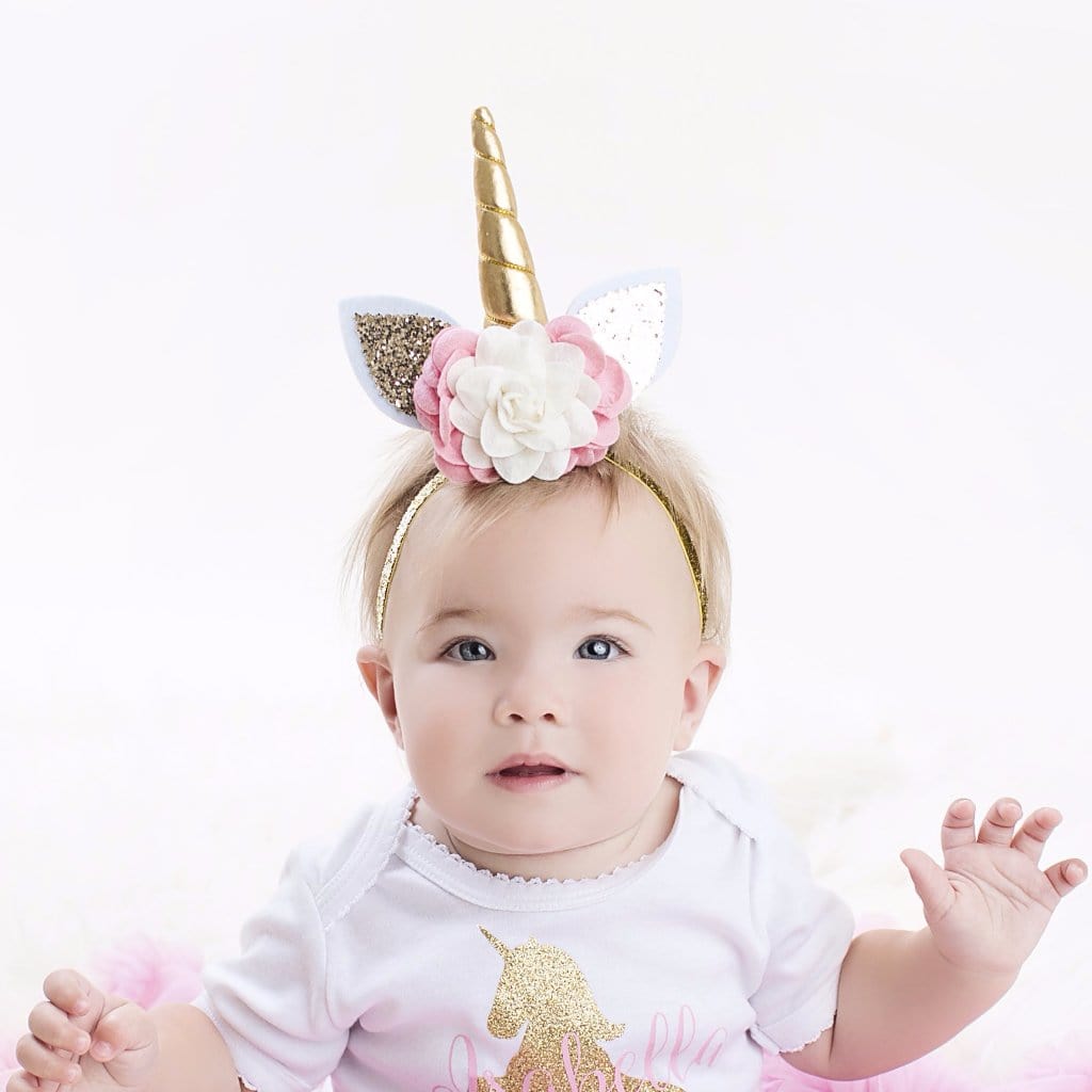 Unicorn Headband Blush and Ivory