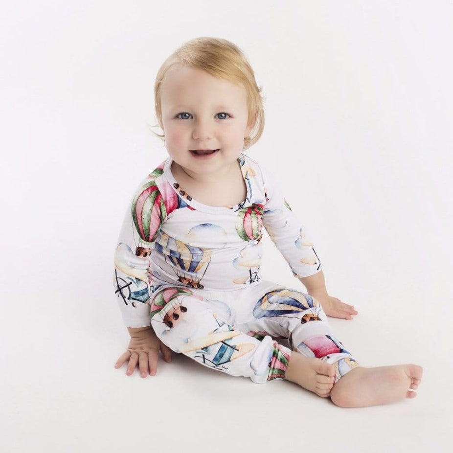 Vintage Airplane and Hot Air Balloon Pajamas