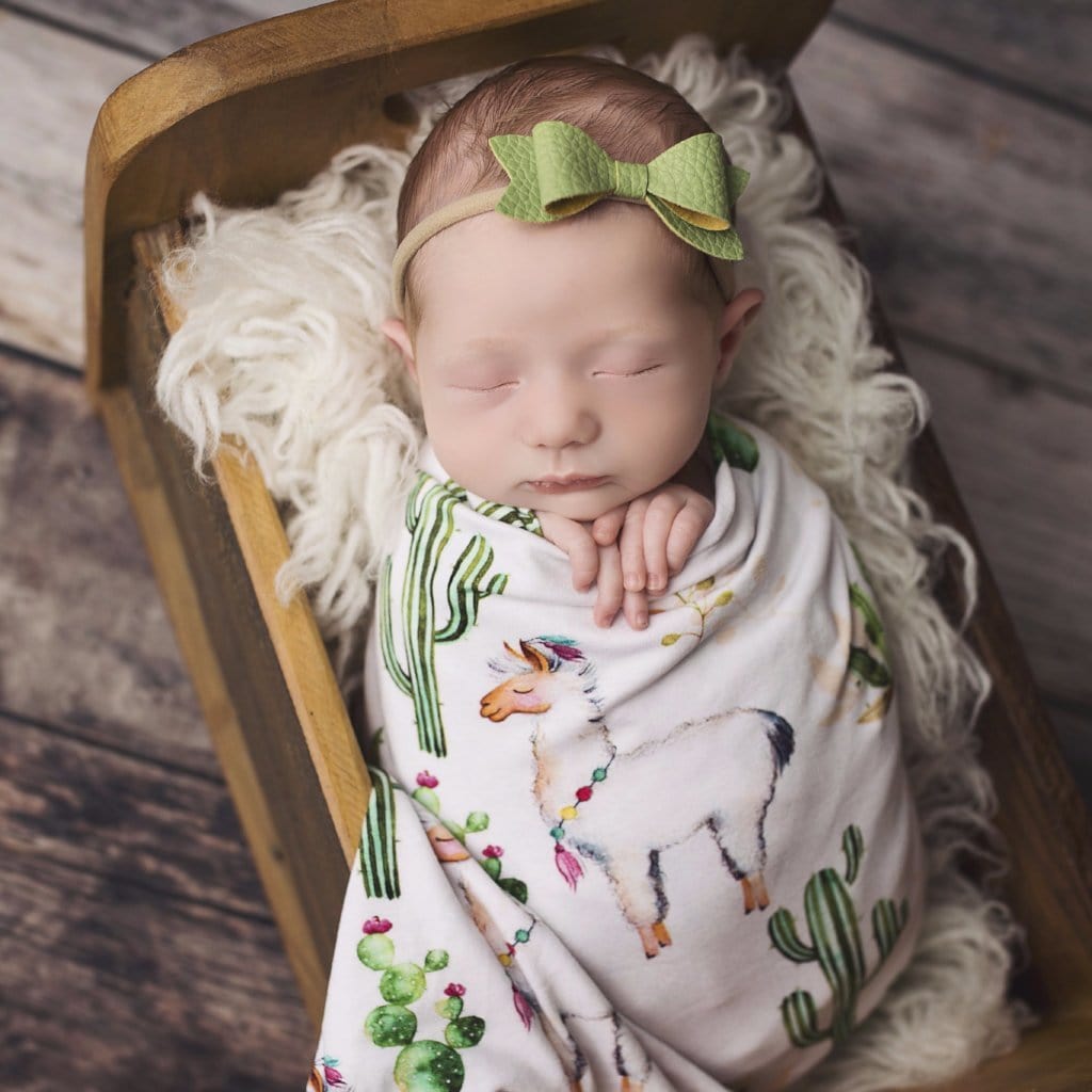 Llama Swaddle Headband Set