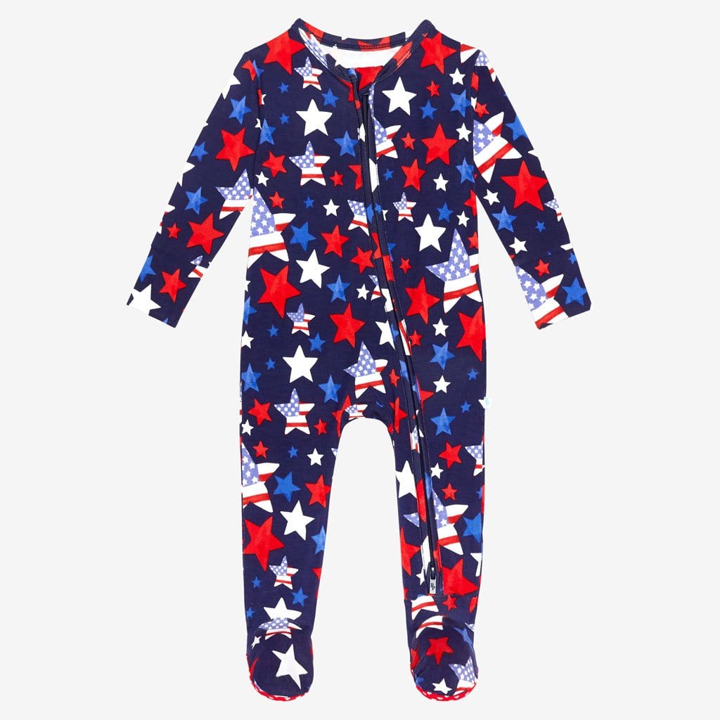 Washington footie zippered one piece
