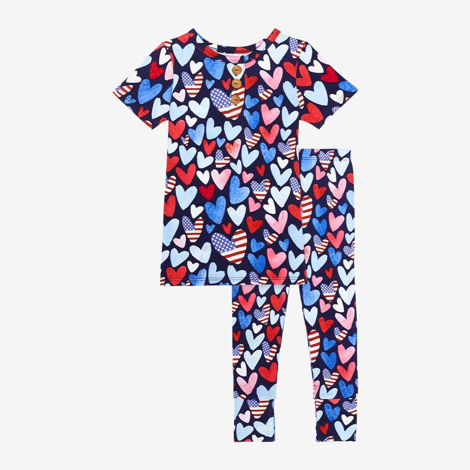 Liberty short sleeve henley pajamas