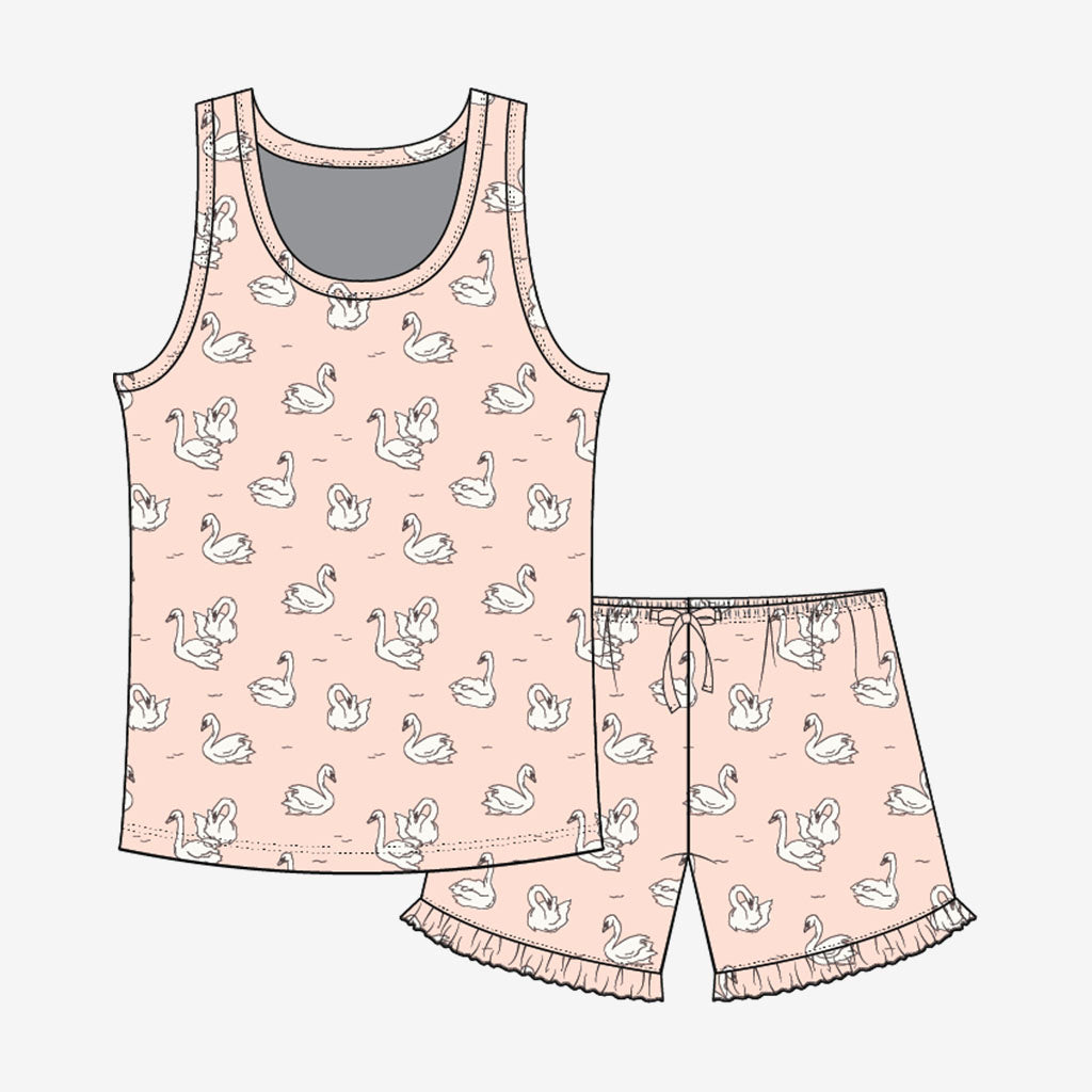 Odet Women's Tank Ruffled Short Set