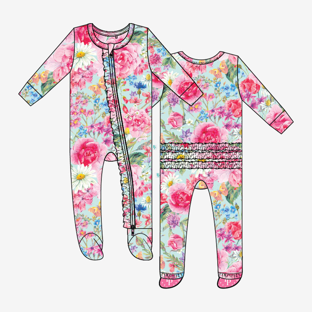 Alice Footie Ruffled Zippered One Piece
