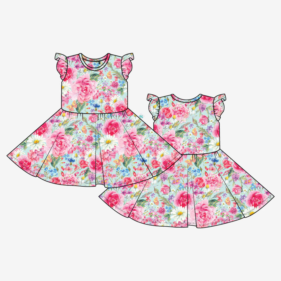 Alice Ruffled Cap Sleeve Twirl Dress