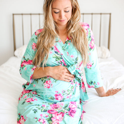 Aqua Floral Robe