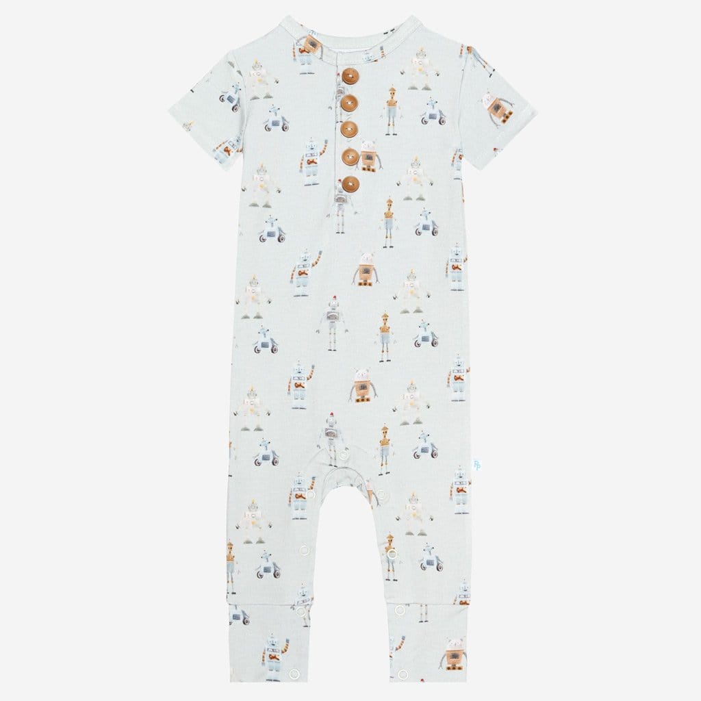 Charlie short sleeve henley romper