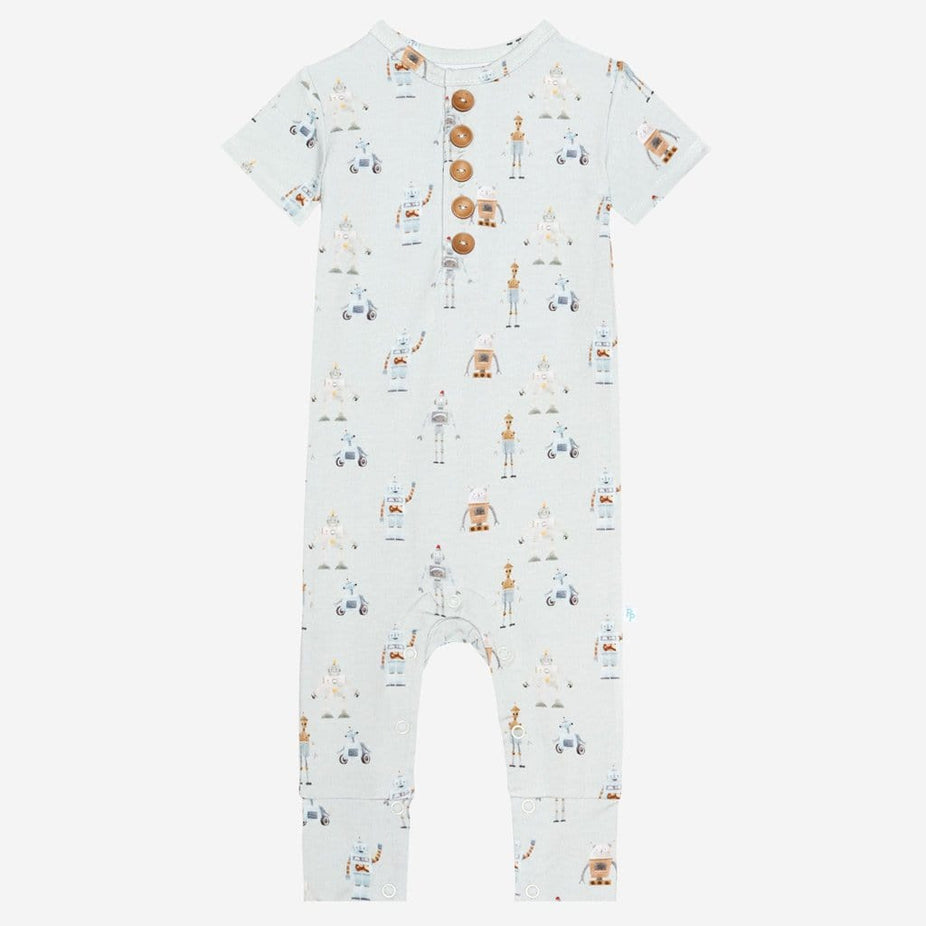 Charlie short sleeve henley romper