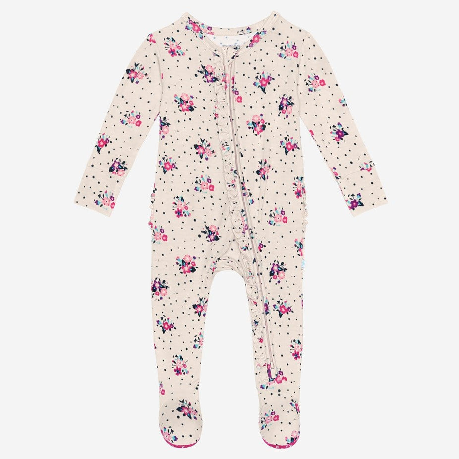 Frances footie ruffled zippered one piece