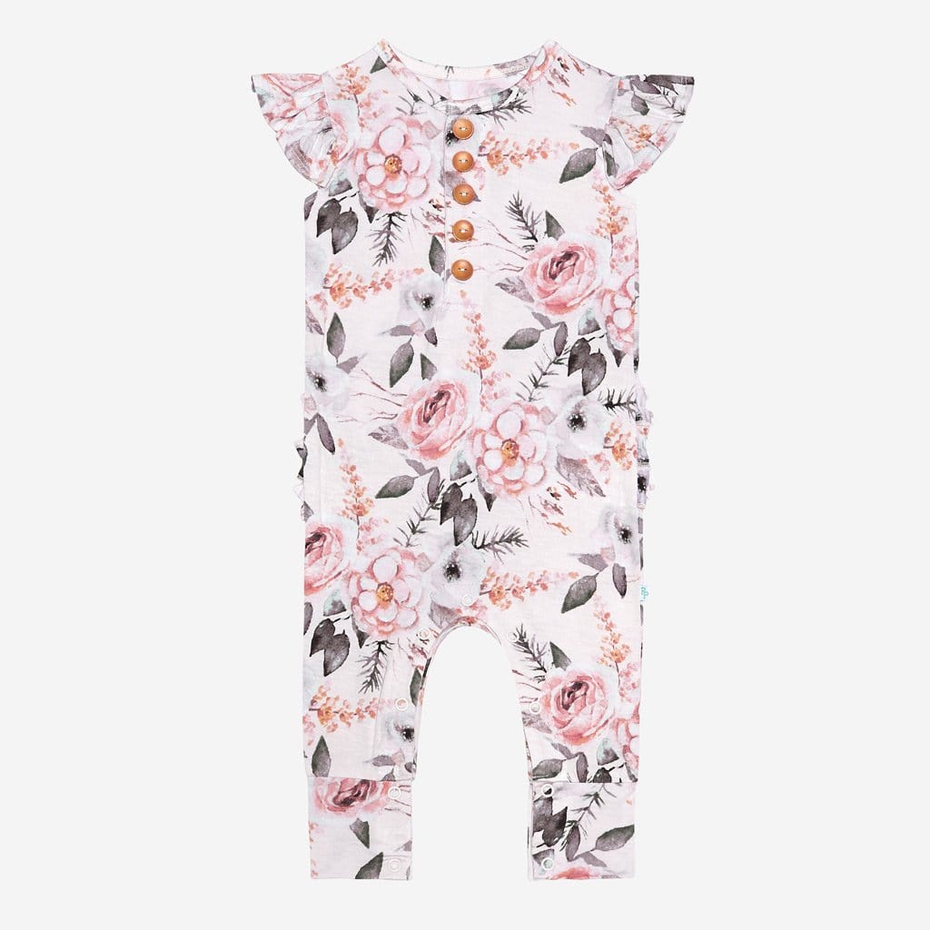 Harlow Ruffled Cap Sleeve Henley Romper