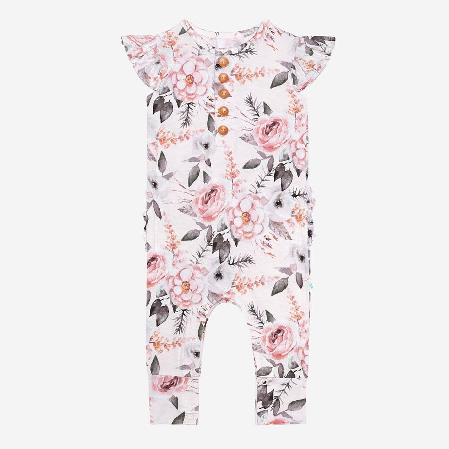 Harlow Ruffled Cap Sleeve Henley Romper