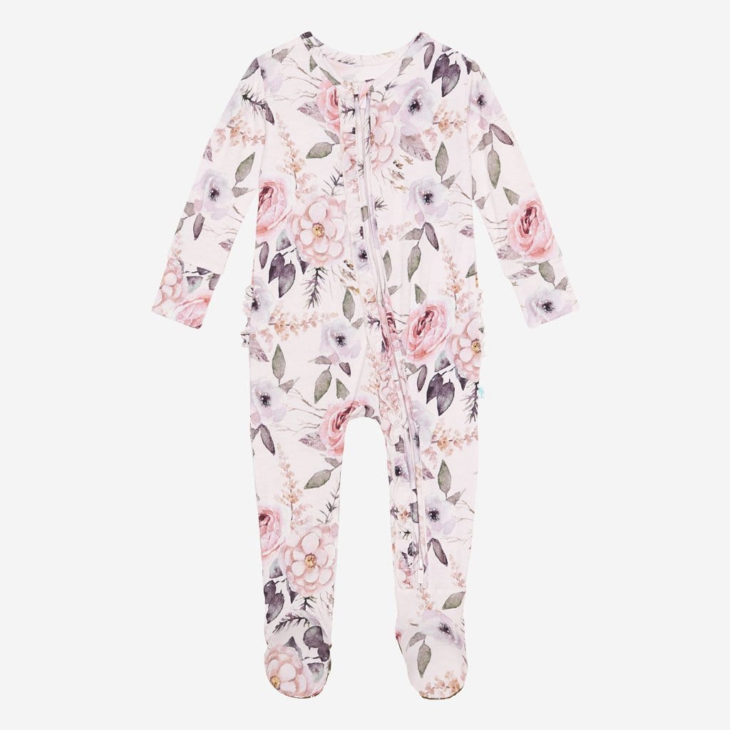Harlow Footie Ruffled Zippered One Piece