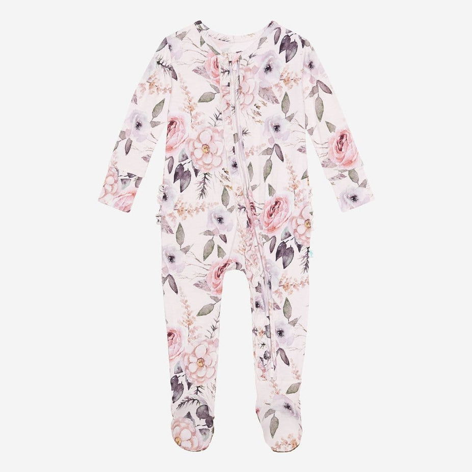 Harlow Footie Ruffled Zippered One Piece