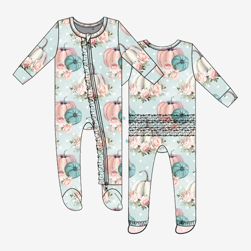 Jackie Footie Ruffled Zippered One Piece