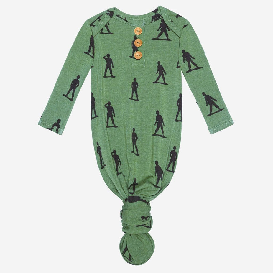 James button knotted gown