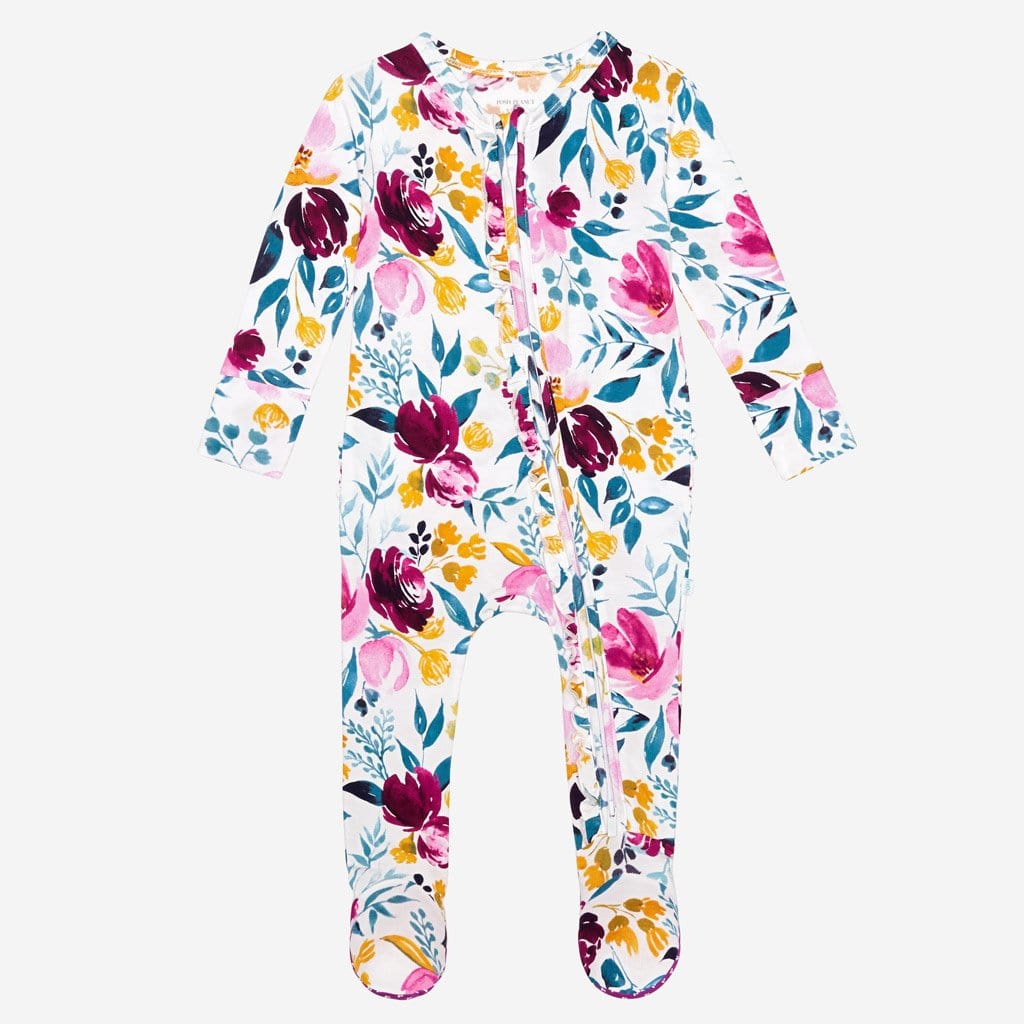 Jozie footie ruffled zippered one piece