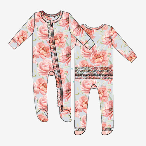 Kennedy Footie Ruffled Zippered One Piece