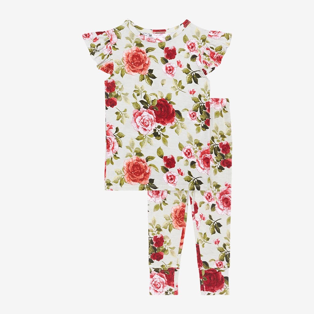 Lizzie Ruffled Cap Sleeve Shirt & Pants Set