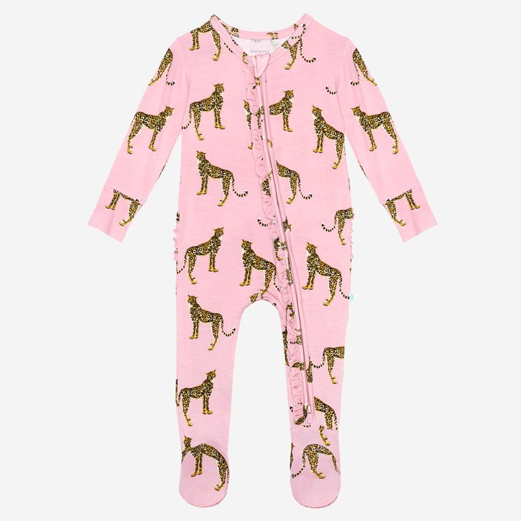 Mara footie Ruffled zippered one piece