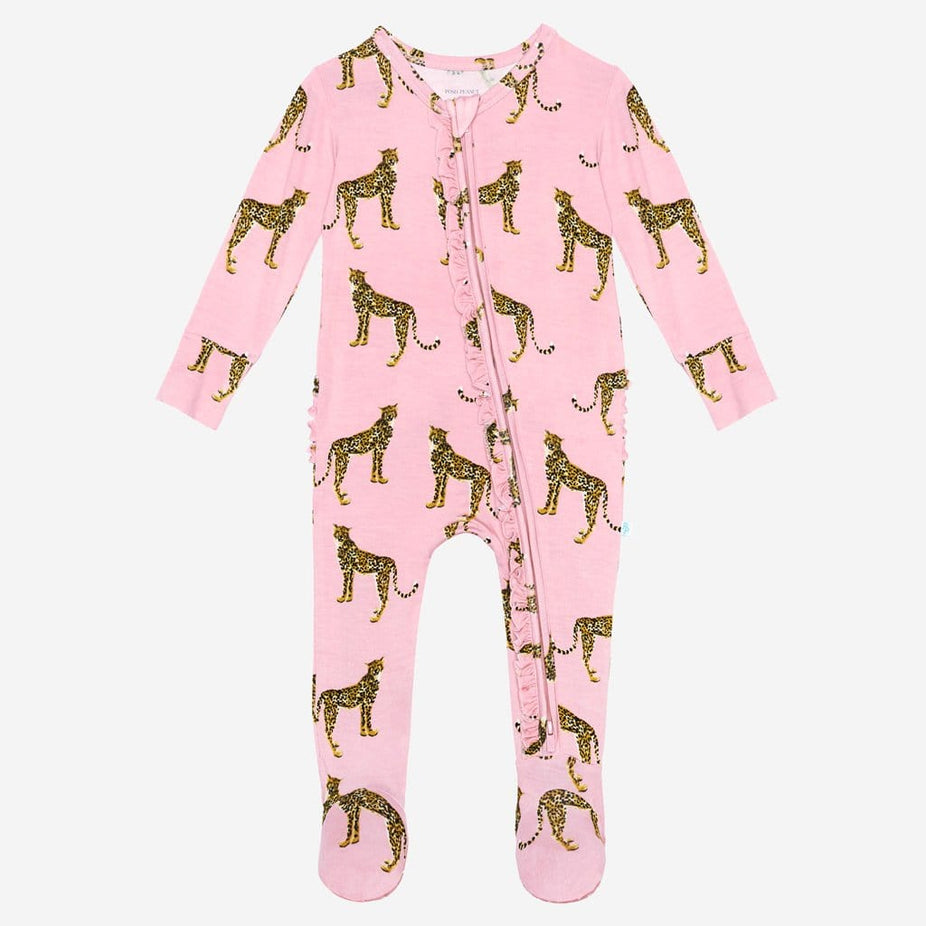 Mara footie Ruffled zippered one piece