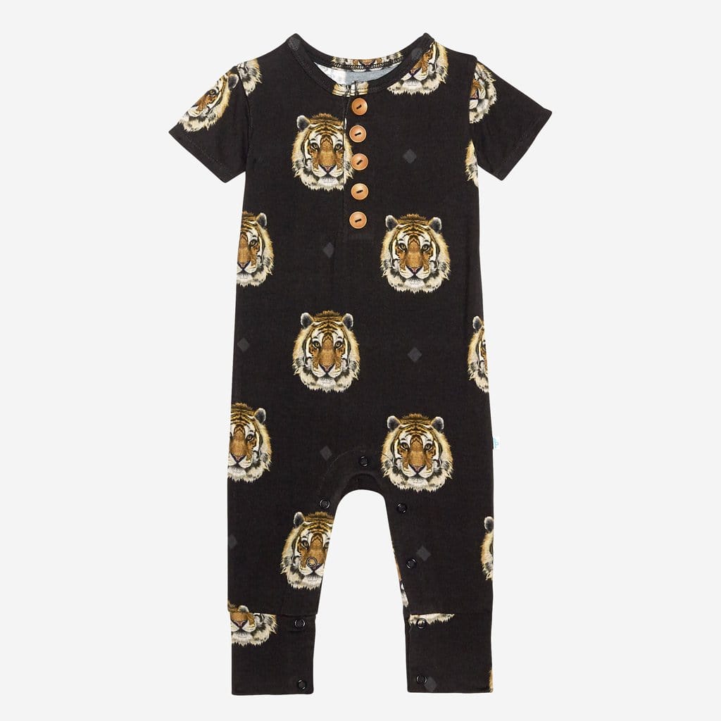 Mateo short sleeve henley romper