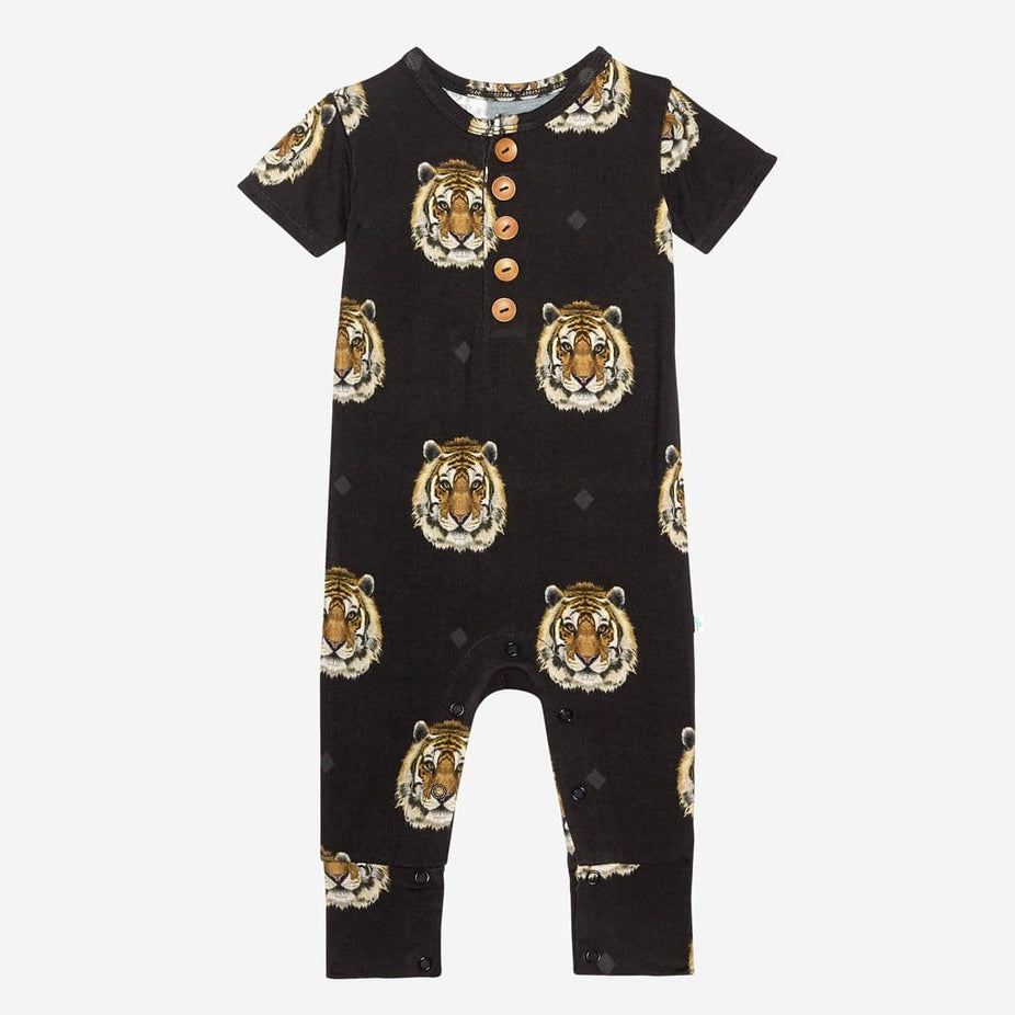 Mateo short sleeve henley romper