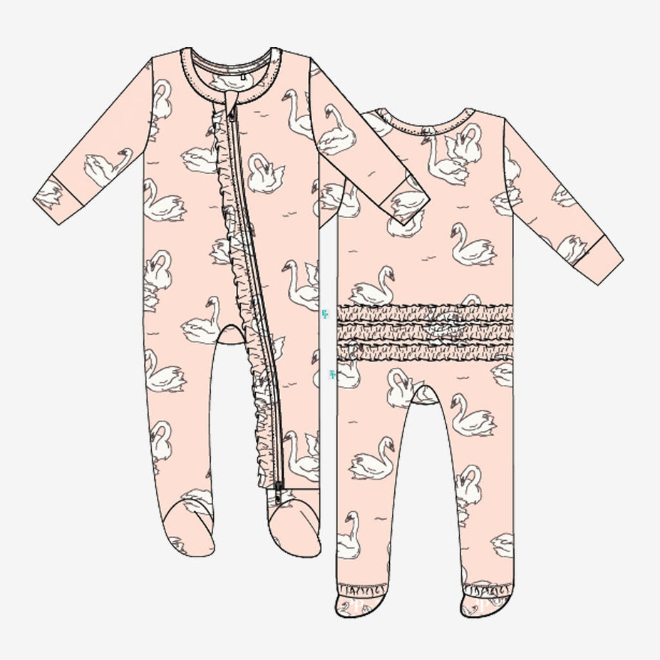 Odet Footie Ruffled Zippered One Piece