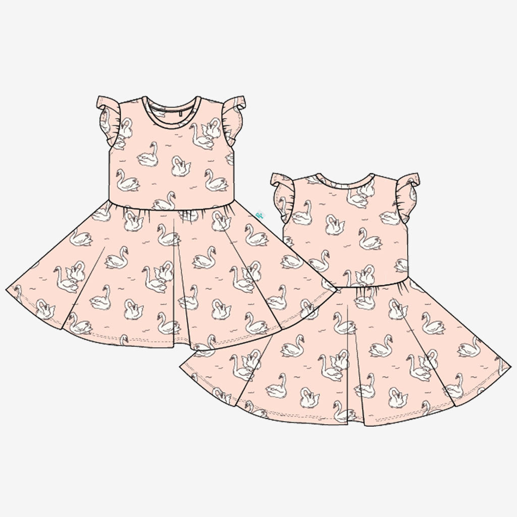Odet Ruffled Cap Sleeve Twirl Dress