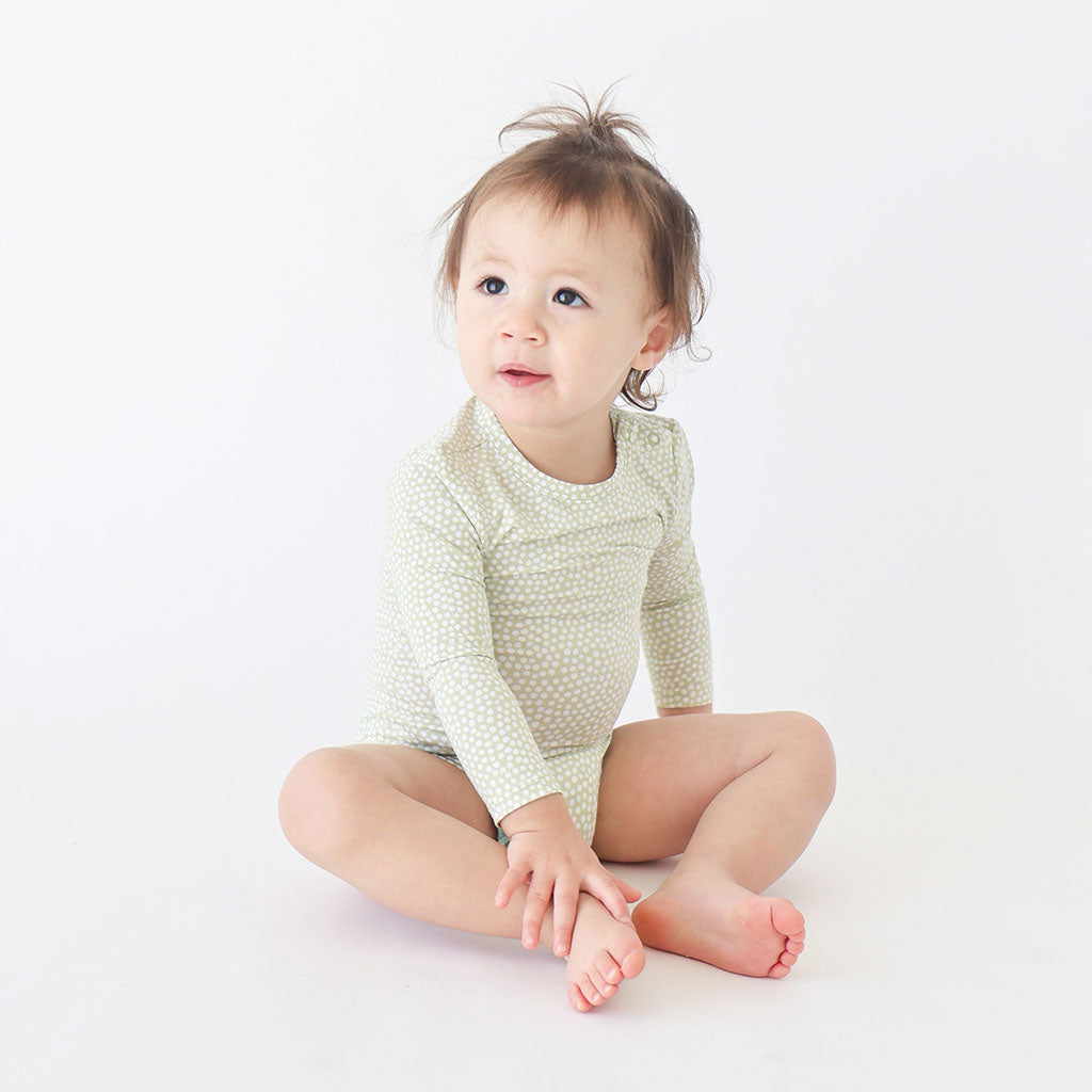 Sage Polka Dot Long Sleeve Bodysuit