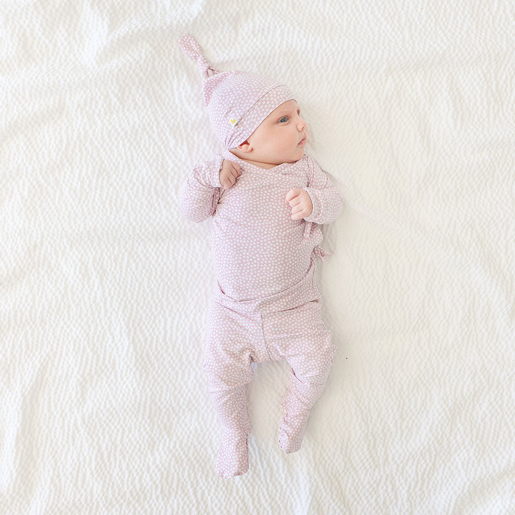 Pastel Orchid Polka Dot Footie Leggings