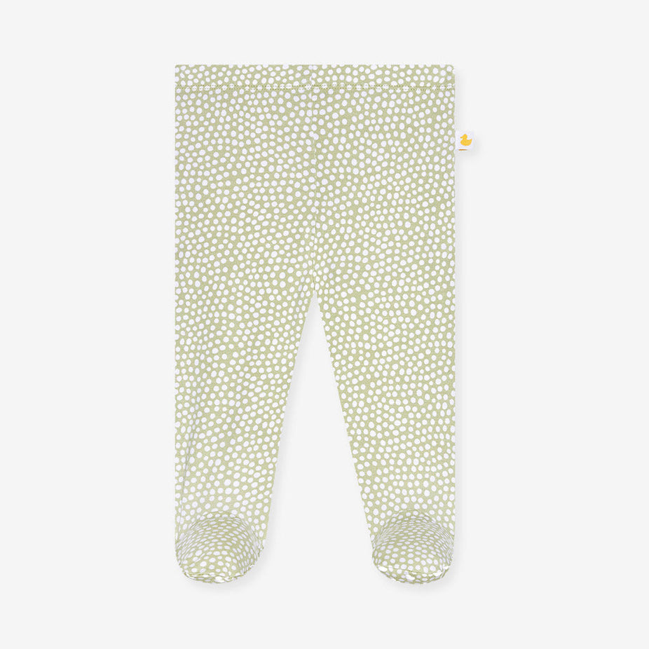 Sage Polka Dot Footie Leggings