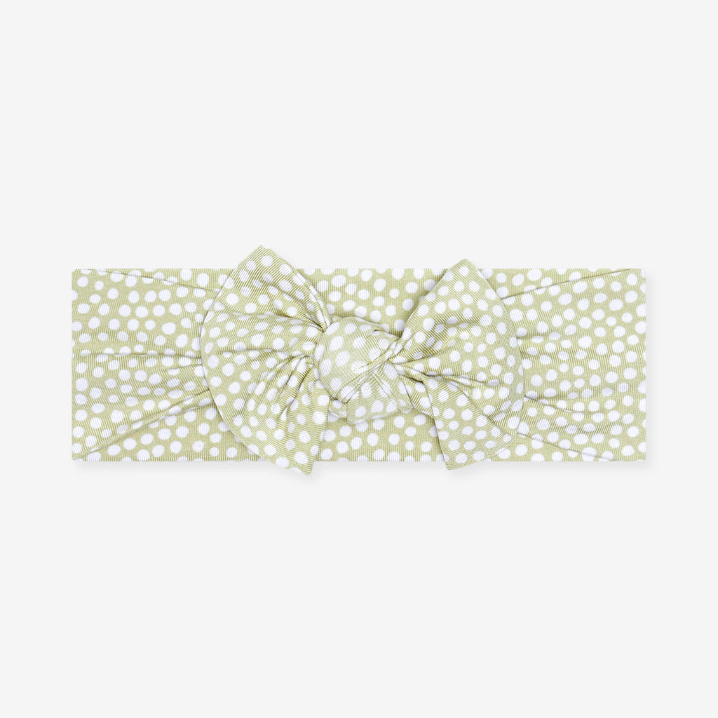 Sage Polka Dot Headwrap