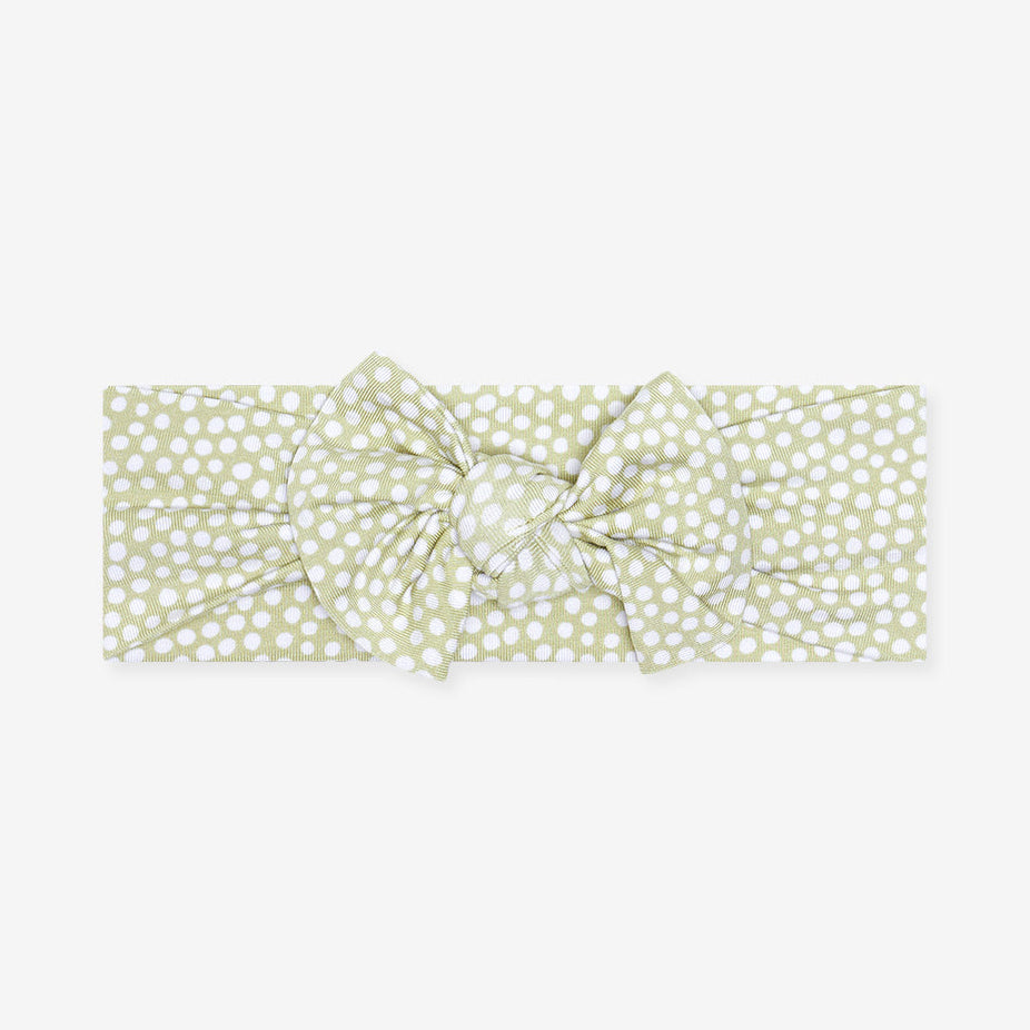 Sage Polka Dot Headwrap