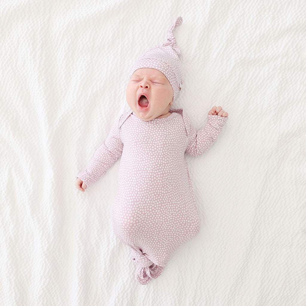 Pastel Orchid Polka Dot Knotted Gown