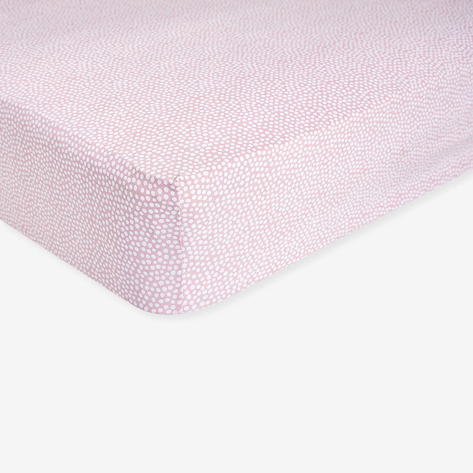 Pastel Orchid Polka Dot Crib Sheet