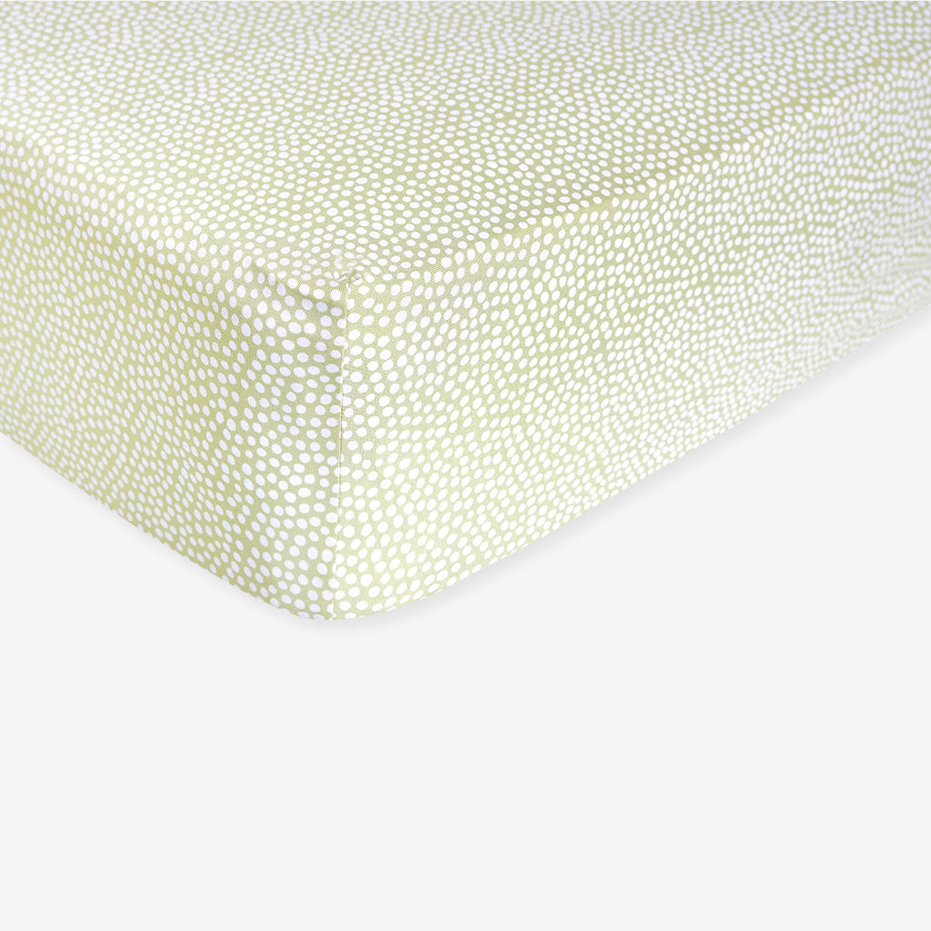 Sage Polka Dot Crib Sheet