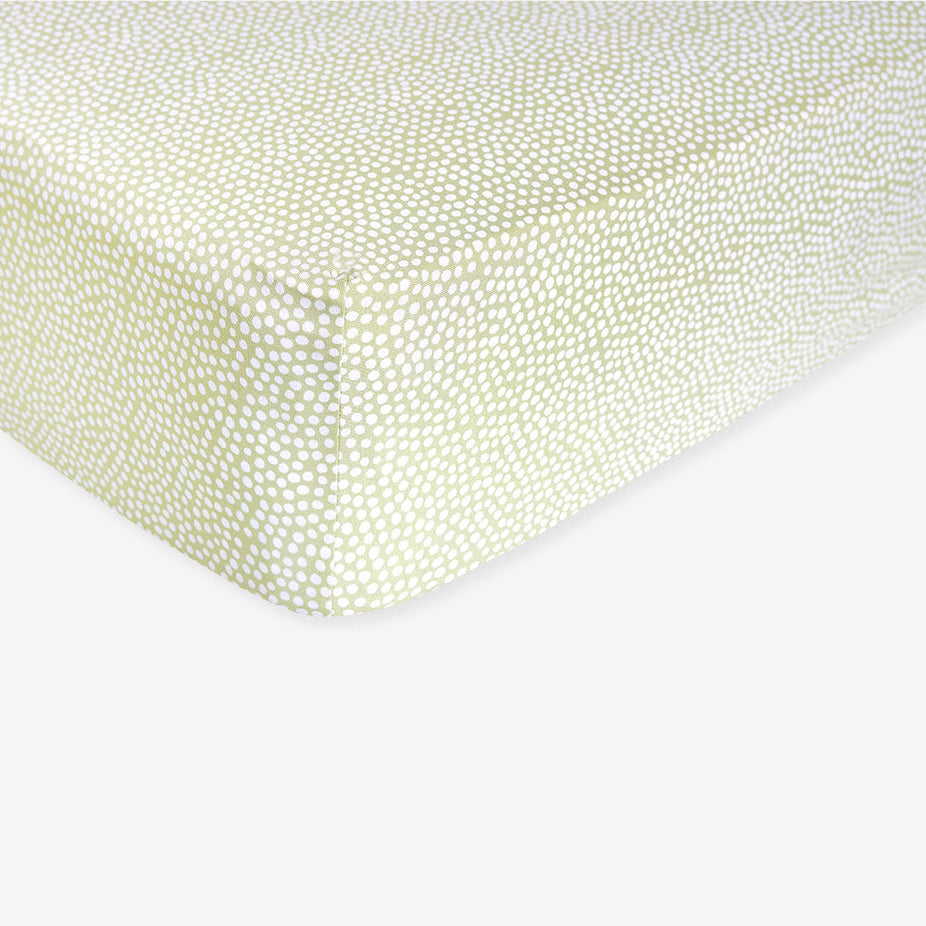 Sage Polka Dot Crib Sheet