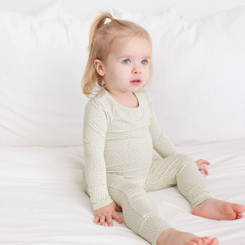 Sage Polka Dot Classic Pajama Set