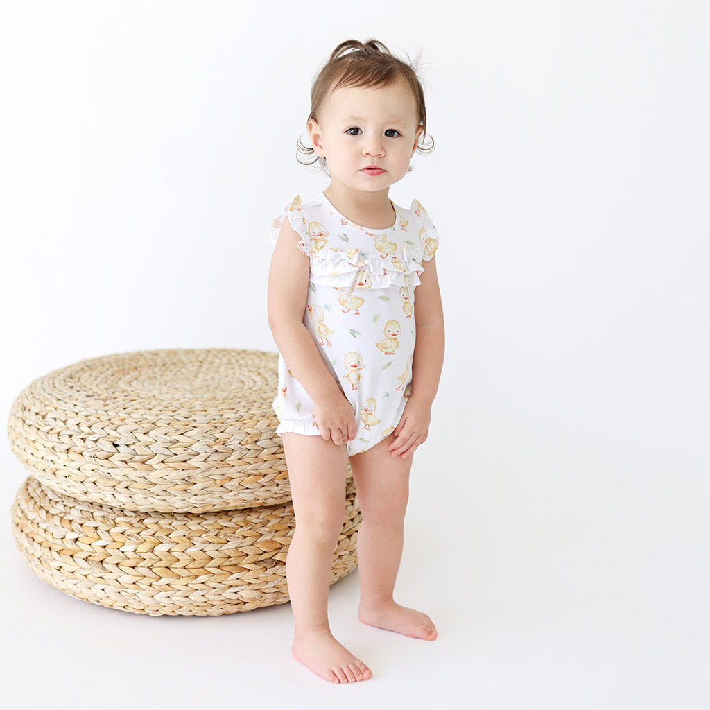 Vadim Cap Sleeve Ruffled Bubble Romper