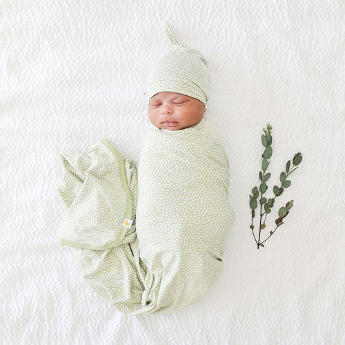 Sage Polka Dot Swaddle