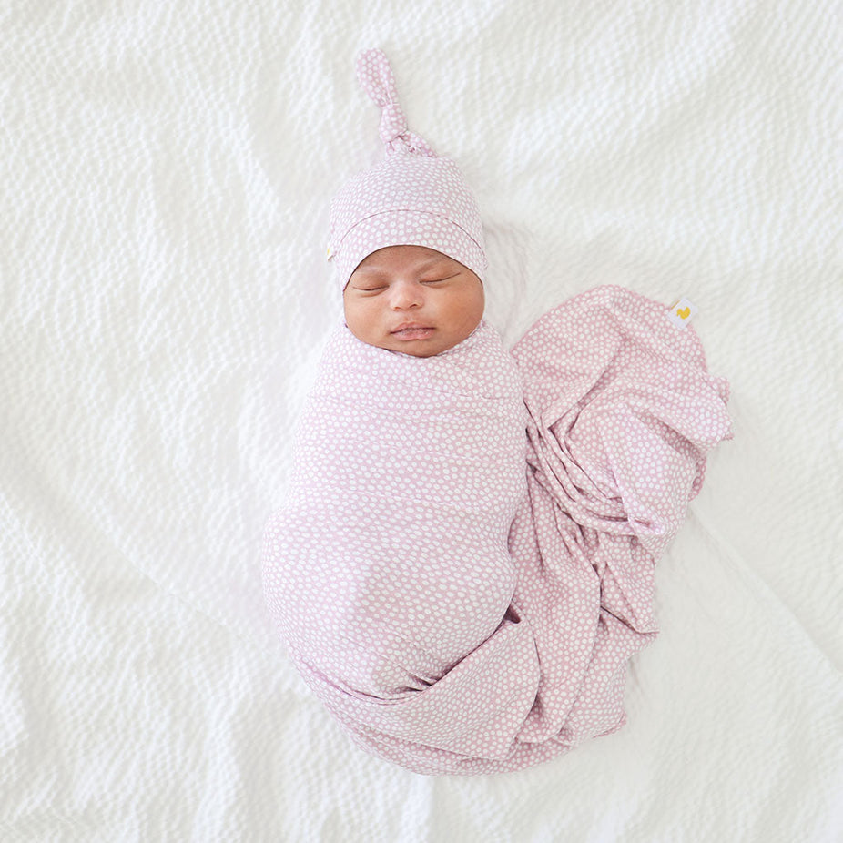 Pastel Orchid Polka Dot Picot Edge Swaddle