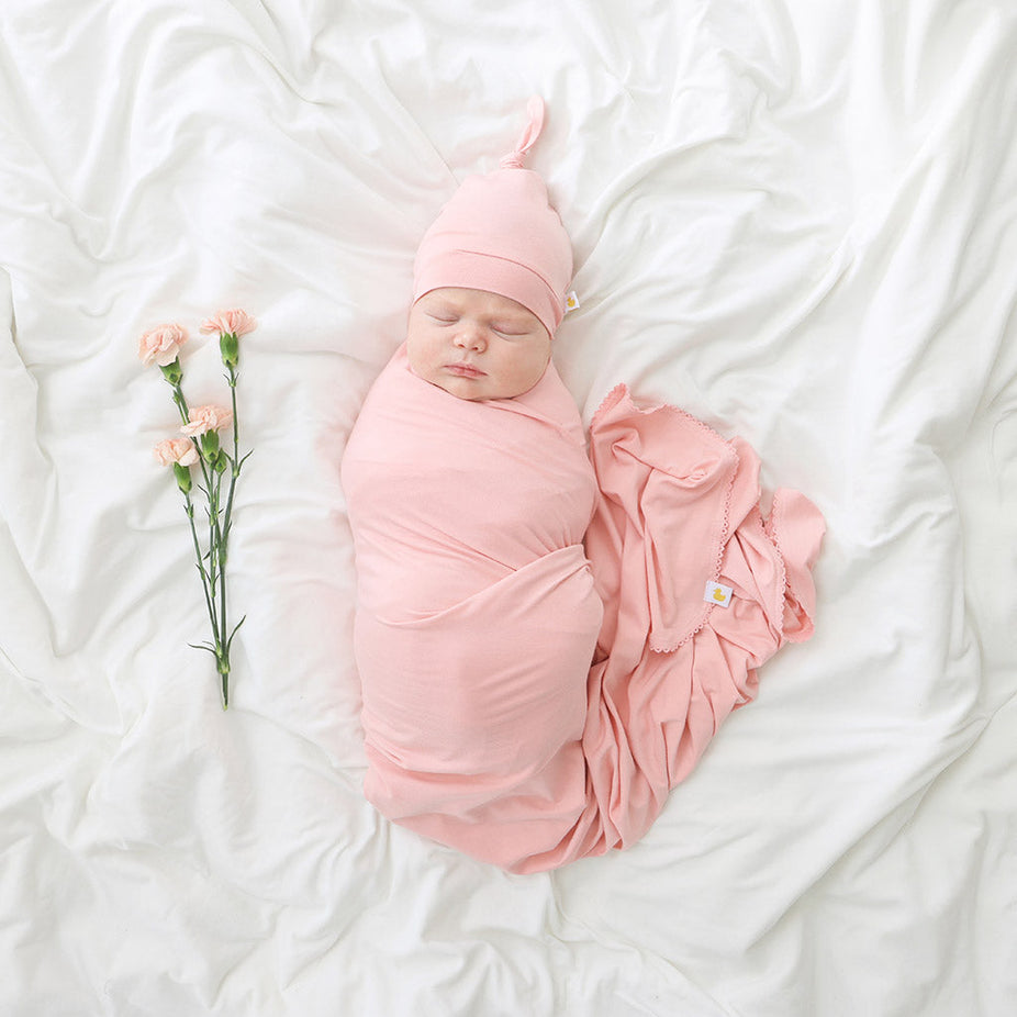 Blush Picot Edge Swaddle