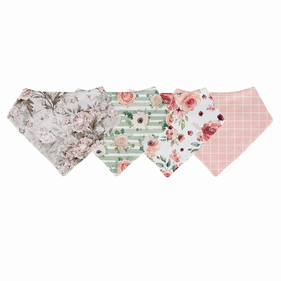 Perfect Florals 4-Pack Bib Collection