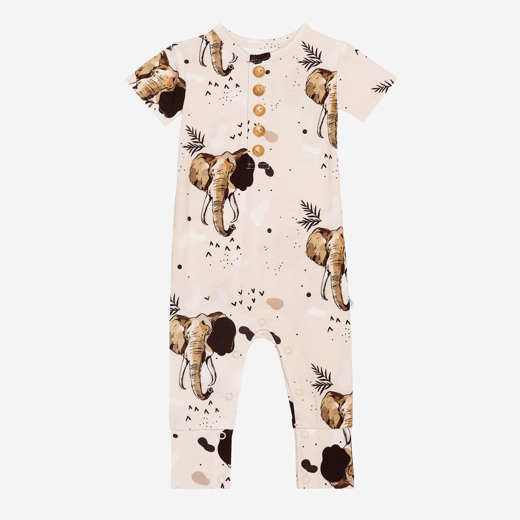 Perry short sleeve henley romper