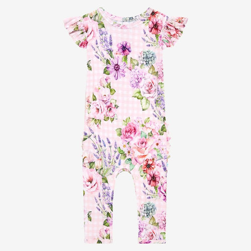 Arabella ruffled cap sleeve romper